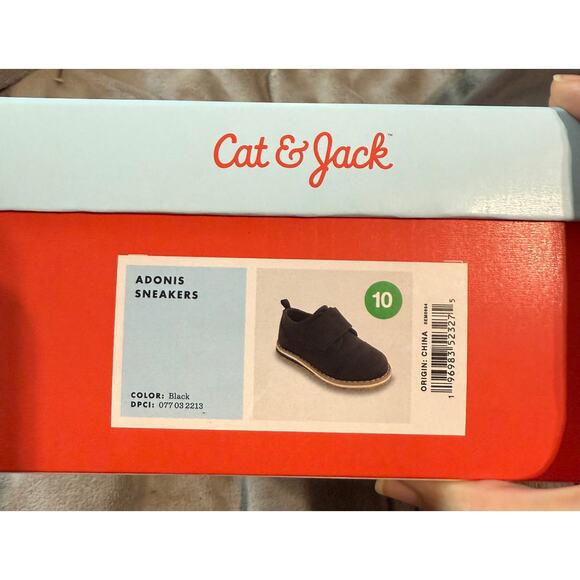 Cat & Jack NWT Adonis Derby Shoes Black Size 10 Boy Slip On Velcro Formal Causal - Picture 7 of 7